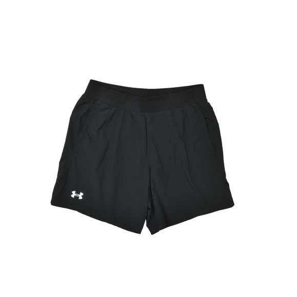Under Armour Women's Black Athletic Shorts L Polyester Pull On Gym Workout - Picture 1 of 8